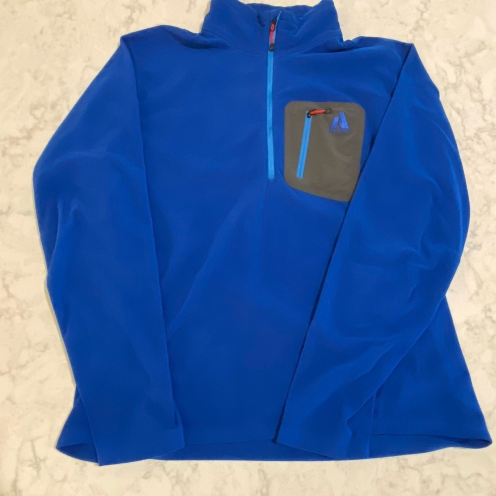 First Ascent Eddie Bauer Fleece, Blue Men's‎ Large Blue Pullover, 1/4 Zip